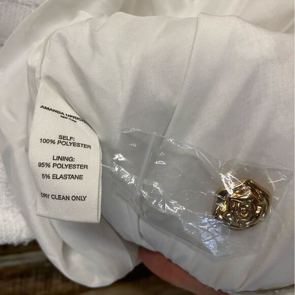 Amanda Uprichard Archie Mini Dress Kerrigan White Tweed Gold Buttons Revolve XS - Picture 9 of 11